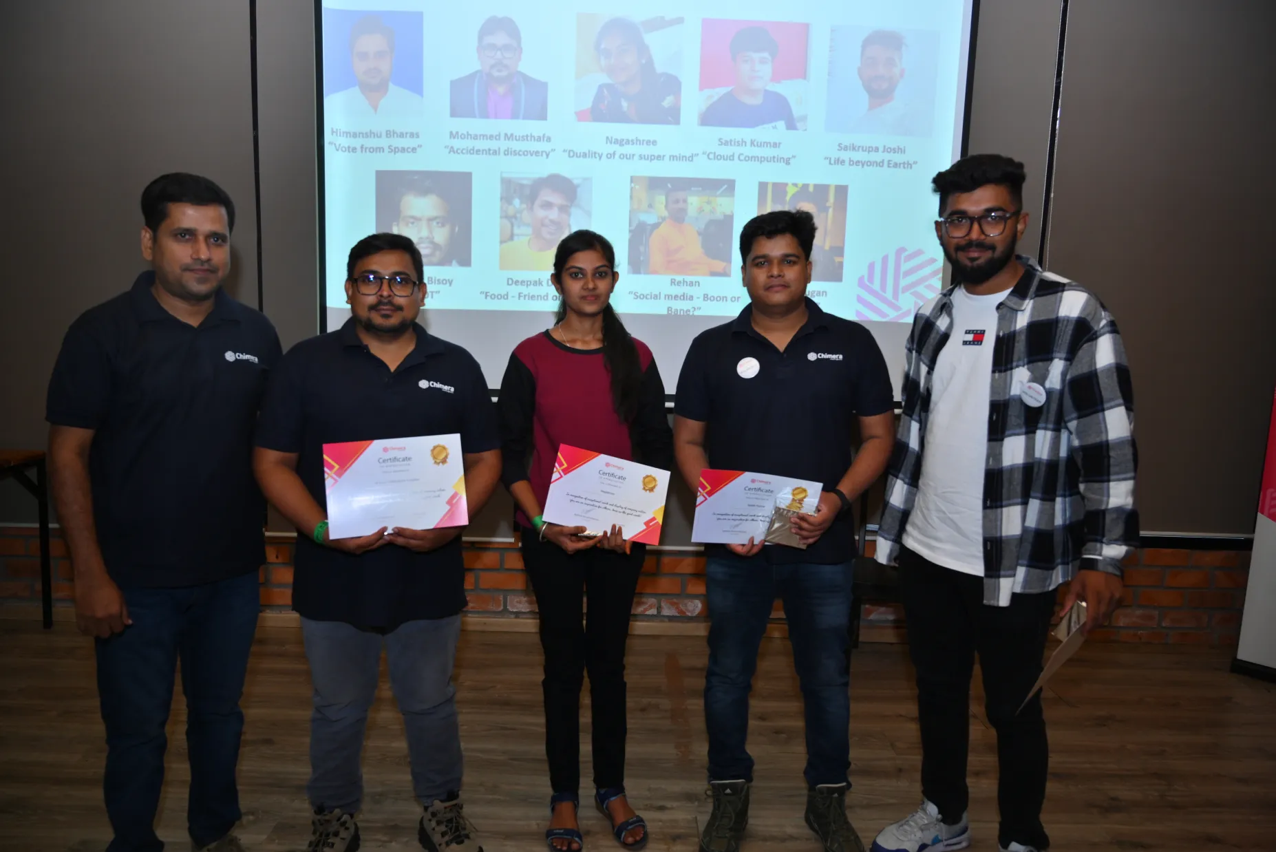 Appriciation towards employees for Chimera Talks - Software Development Company in Bangalore
